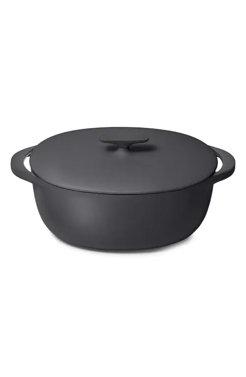 CARAWAY Enameled Cast Iron 8.5-Quart Oval Dutch Oven with Lid in Charcoal at Nordstrom | Nordstrom