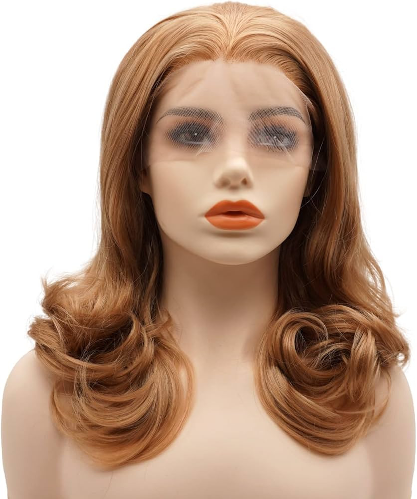 Hair Synthetic Lace Front Wig Wavy Shoulder Length 16inch Honey Blonde Heavy Density Heat Resista... | Amazon (US)