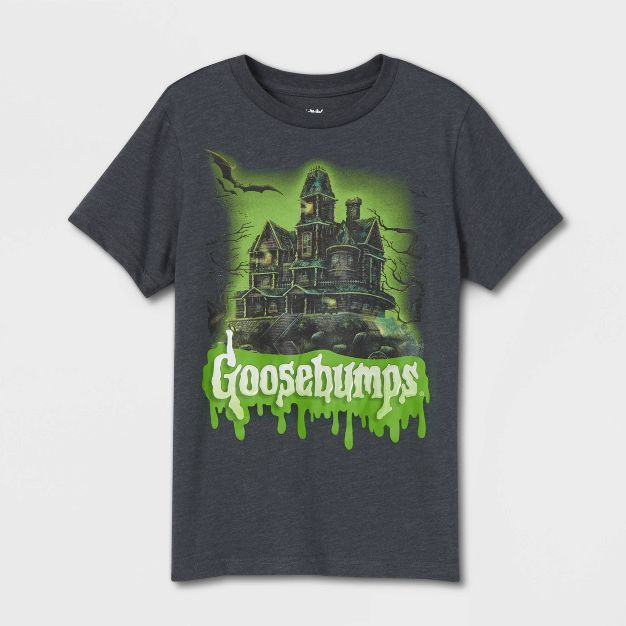 Boys' Goosebumps Halloween Short Sleeve Graphic T-Shirt - Heather Gray | Target