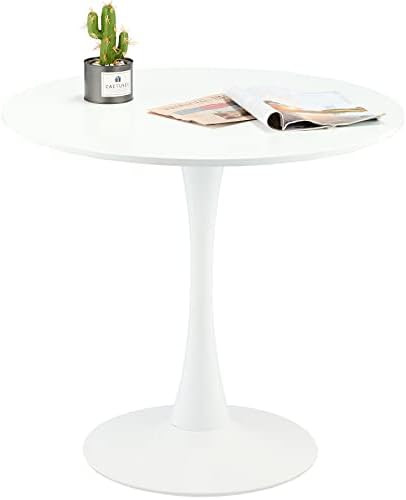 VONLUCE Modern Round Dining Table, 32 Inch Tulip Kitchen Table with MDF Top and Steel Pedestal, B... | Amazon (US)