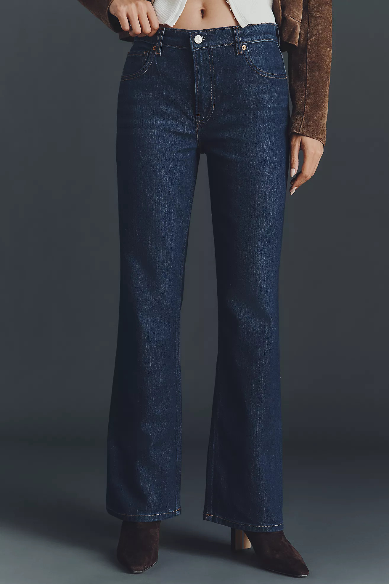 Reformation Sharon Stretch Mid-Rise Bootcut Jeans | Anthropologie (US)