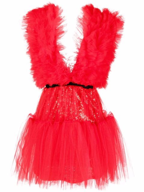 Lia ruffled tulle minidress | Farfetch (US)