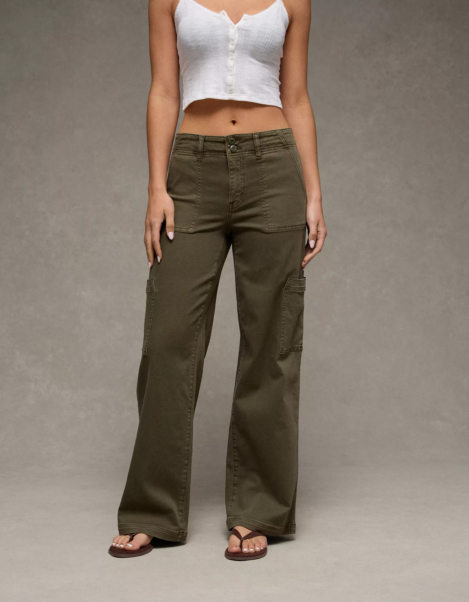 AE Stretch Super High-Waisted Wide-Leg Cargo Pant | American Eagle Outfitters (US & CA)