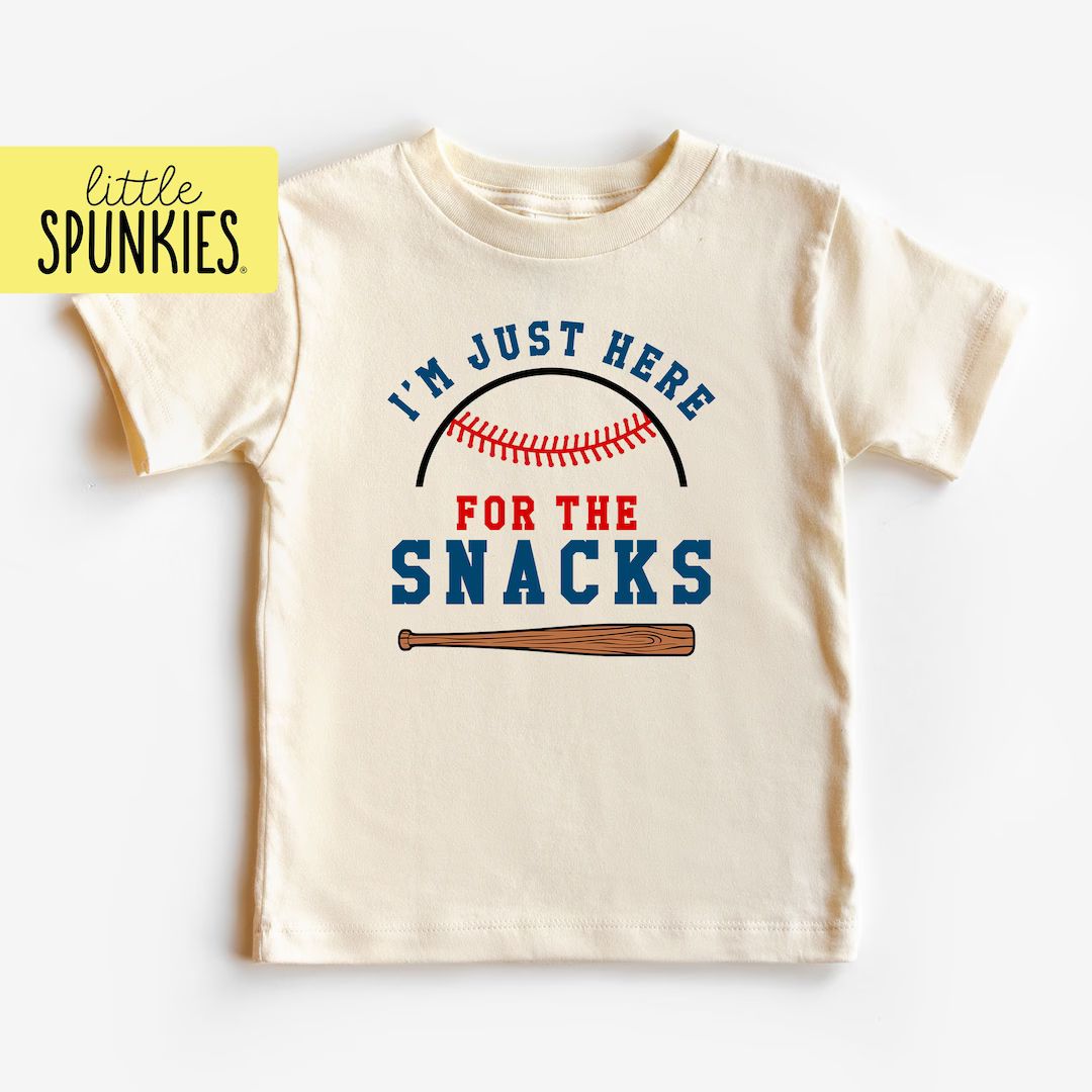 Sports Fan Shirt for Kids, I'm Just Here for the Snacks Natural T-shirt, Baseball Season Shirts B... | Etsy (US)