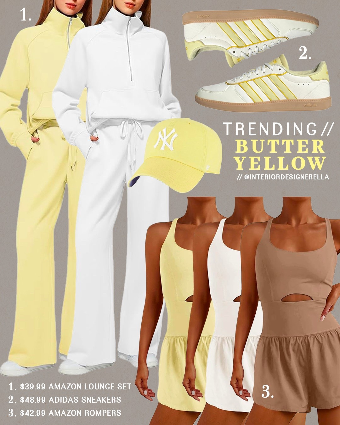 Trending Butter Yellow 💛 $39.99 Amazon lounge sets + $48.99 Adidas sneakers!✨ Share this post with a friend!!🤗 Click on the “Shop OOTD Collages” collection on my LTK to shop this post and more!🤗 Have an amazing day!! Xo!!

#LTKShoeCrush #LTKActive #LTKFindsUnder50