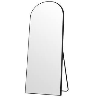 64 in. x 21 in. Modern Arched Shape Framed Black Full Length Floor Mirror Standing Mirror | The Home Depot