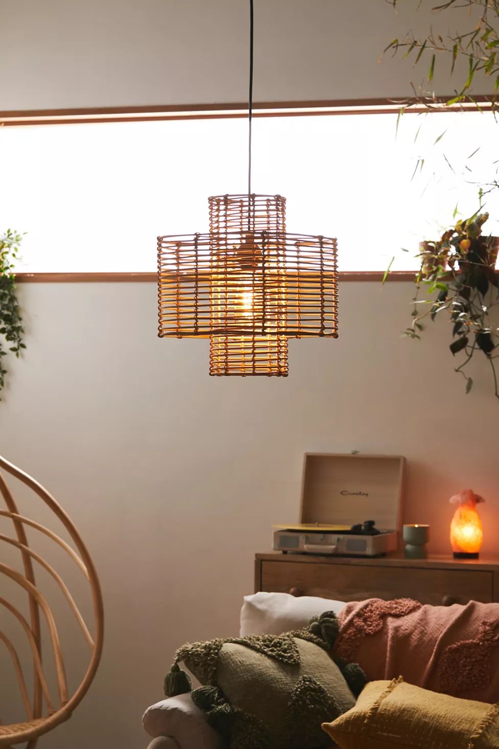 Cylindrical Rattan Pendant Light | Urban Outfitters (US and RoW)