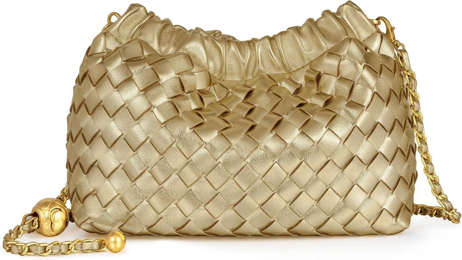 Joryin Woven Women's Crossbody Bag & Evening Purse, Trendy Dumpling Clutch & Hobo Cloud Shoulder Bag Trendy Dumpling Clutch | Amazon (US)