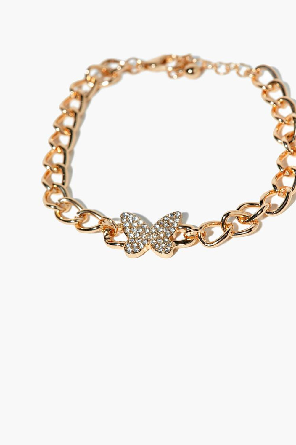 Rhinestone Butterfly Chain Bracelet | Forever 21 (US)