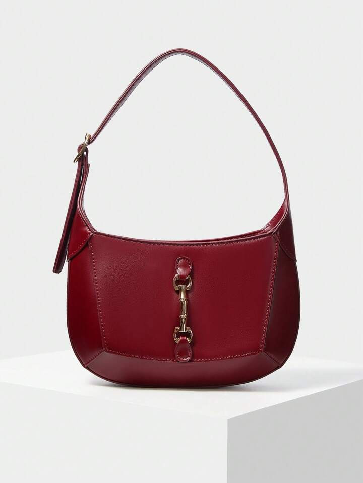 MOTF PREMIUM 1PC PVC WOMEN'S VERSATILE ALL-MATCH METALLIC DECOR COMMUTER SHOULDER BAG | SHEIN USA | SHEIN