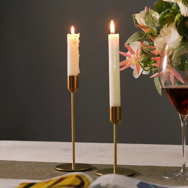 Seyurigaoka Candle Holders, Gold Metal Candlestick Holders, Taper Candle Holders Decorative Candl... | Walmart (US)