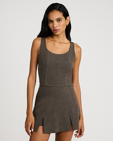 Mini Houndstooth Scoop Neck Tank | Express