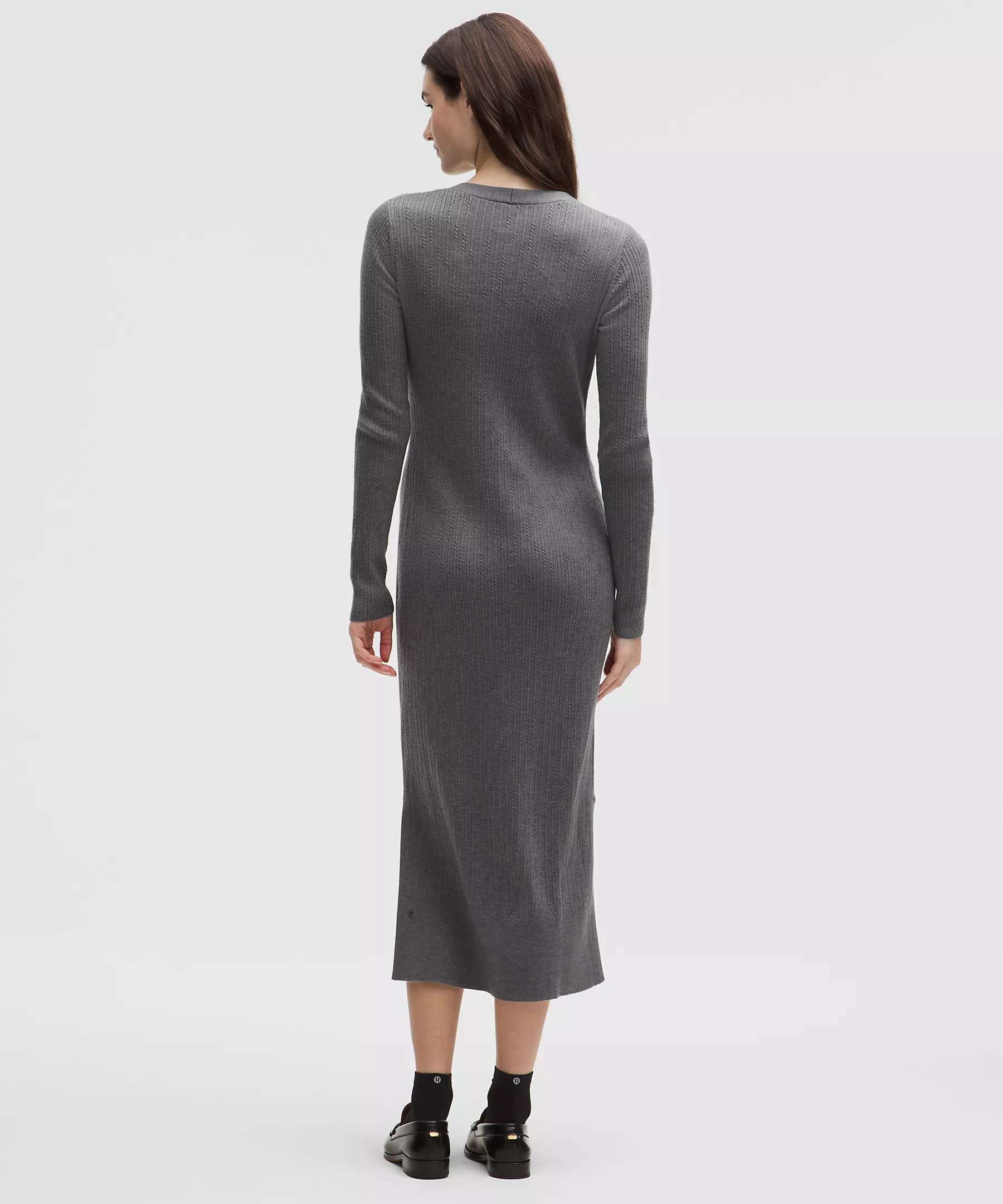 Micro Cable Merino-Blend Buttoned Midi Dress | Lululemon (US)