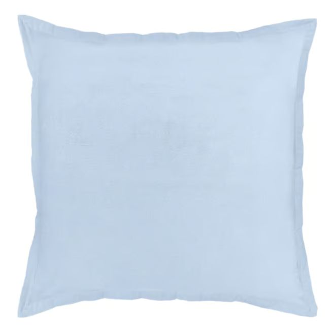 Blue Cotton Velvet Euro Throw Pillow, 24" | At Home