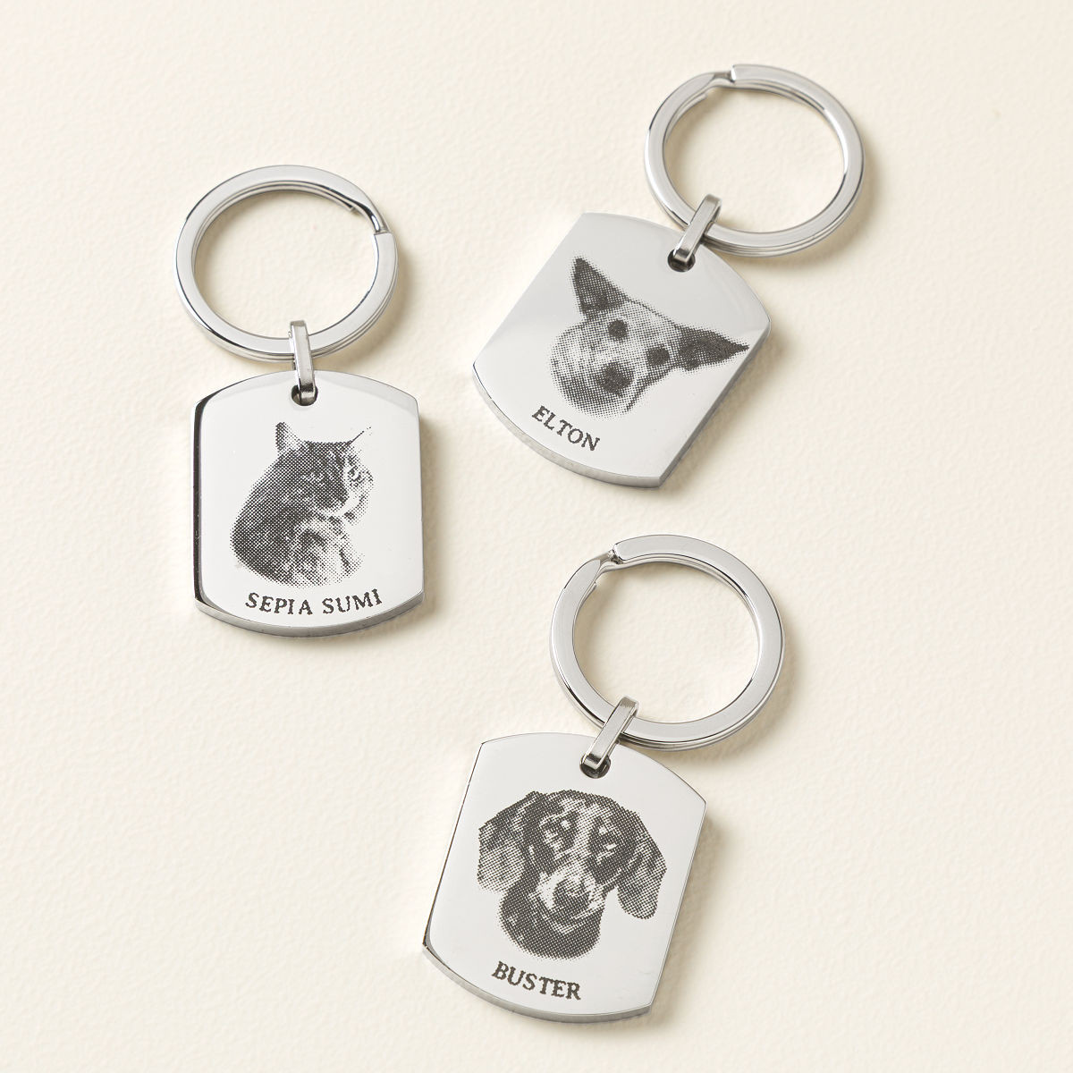 Personalized Pet Portrait Key Chain | UncommonGoods