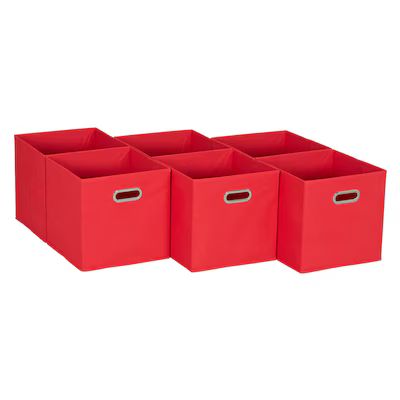 Household Essentials 11-in H x 11-in W x 11-in D 1-Drawers Regal Red Linen 6 Cube Organizer | Lowe's