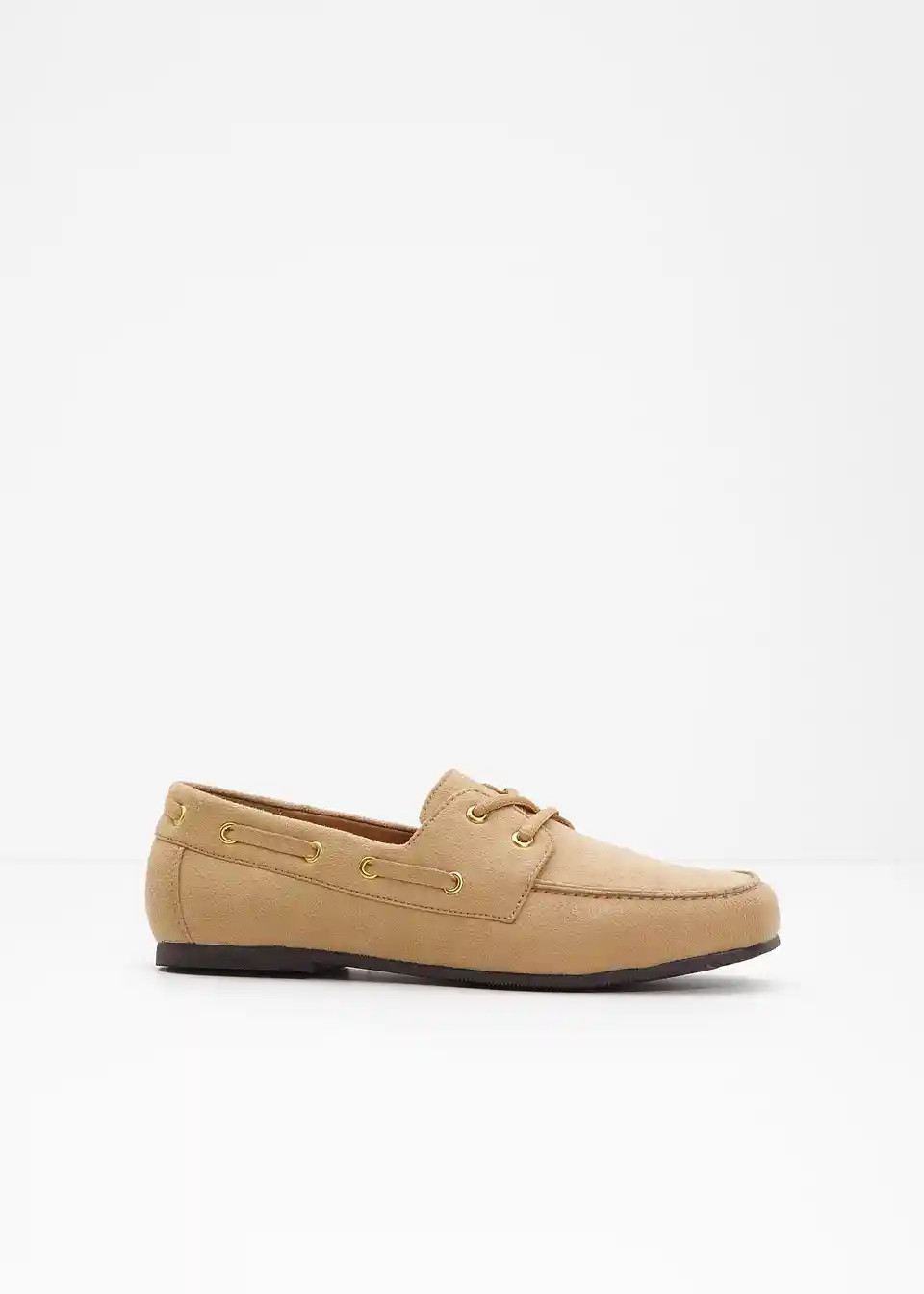 Schöner Loafer mit Schnürung und goldfarbenen Ösen - beige | Bonprix DE
