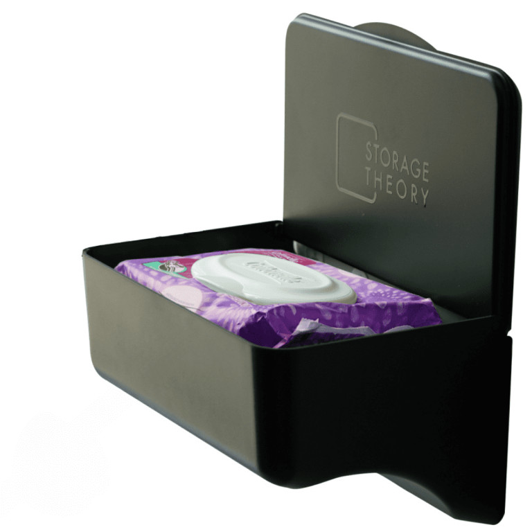 Wall-Mounted Toiletry Holder with Shelf by Storage Theory - Black - 1 Pack | Walmart (US)