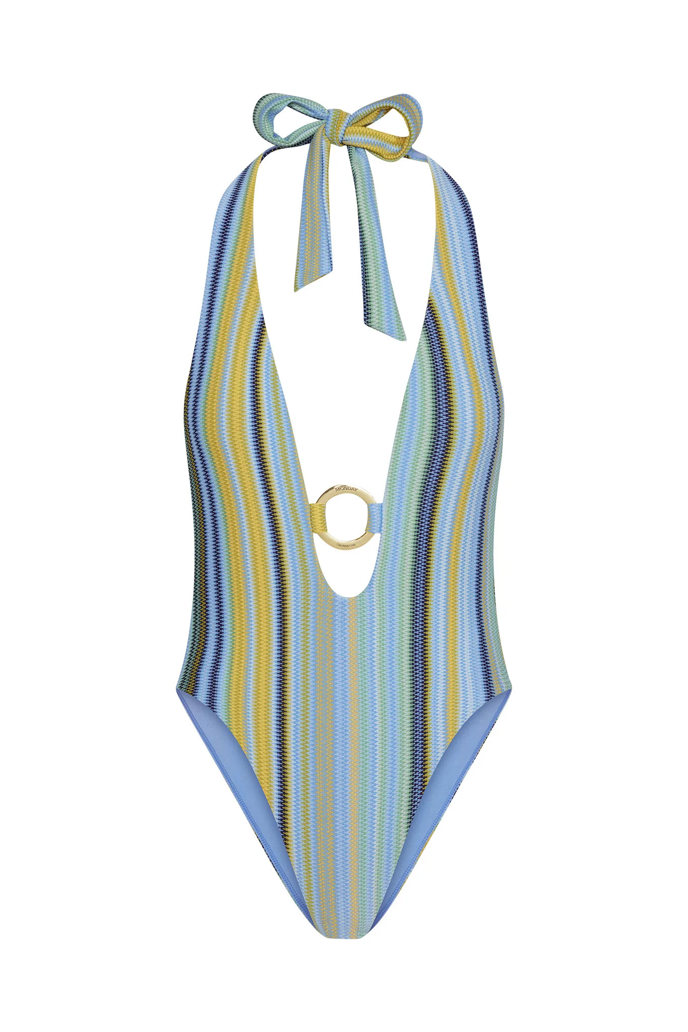 Montego One Piece - Sardinia Stripe Azure | Monday Swimwear