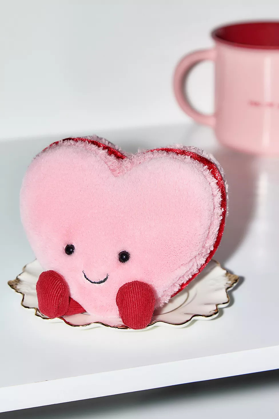 Jellycat Amuseables Colette Pink Heart Macaron Plush | Urban Outfitters UK