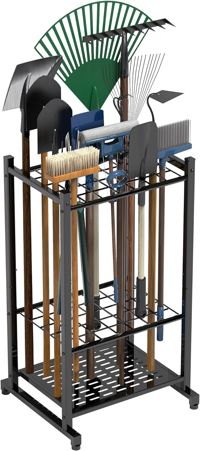 Garden Tool Organizer, Yard Tool Tower Rack for Garage Organization and Storage, Up to 35 Long-Ha... | Amazon (US)