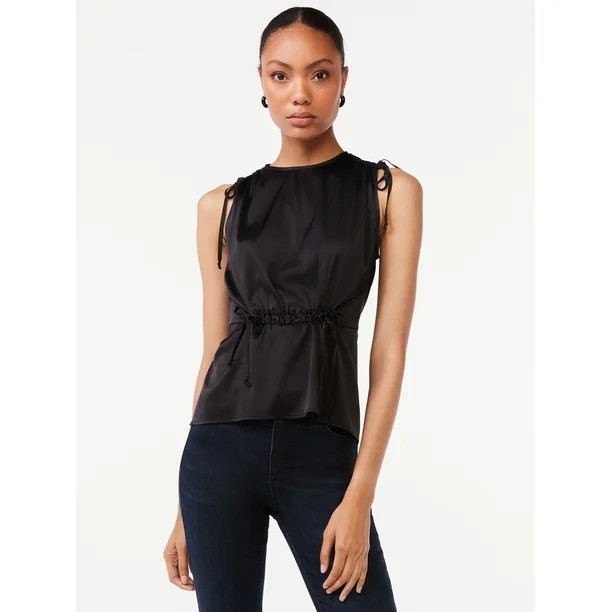 Scoop Women's Sleeveless Cinched Waist Top | Walmart (US)