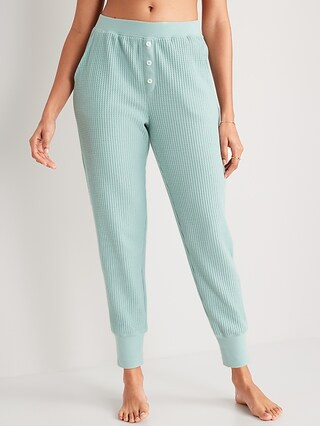 High-Waisted Waffle-Knit Pajama Jogger Pants for Women | Old Navy (US)