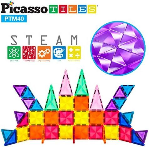 PicassoTiles 40 Piece Magnetic Building Block Mini Diamond Series Travel Size On-The-Go Magnet Co... | Amazon (US)