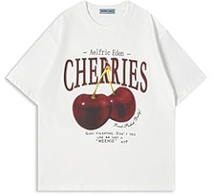 Aelfric Eden Oversized Graphic Tees Unisex Cherries Print T Shirts Casual Summer Short Sleeve Top... | Amazon (US)