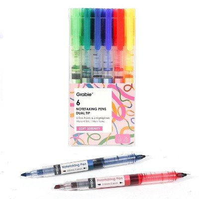 Grabie 6ct Dual-Tip Notetakings Pen Set Soft Serenity | Target