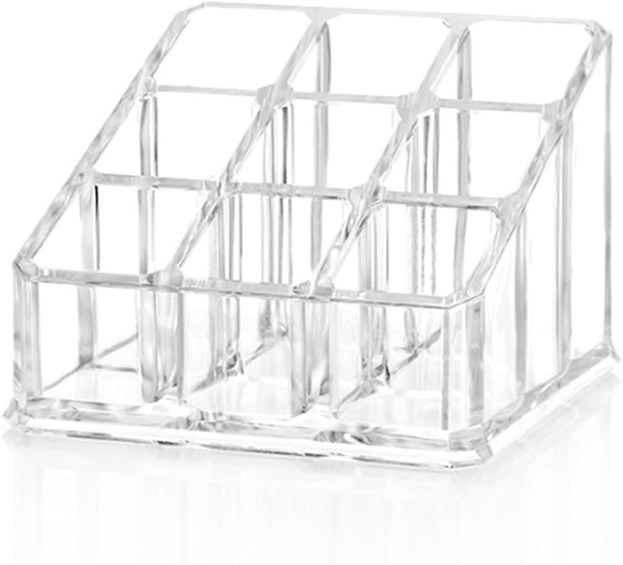 Lipstick Organizer and Storage, 9 Slots Clear Case Display Rack Holder (QX152) | Amazon (US)