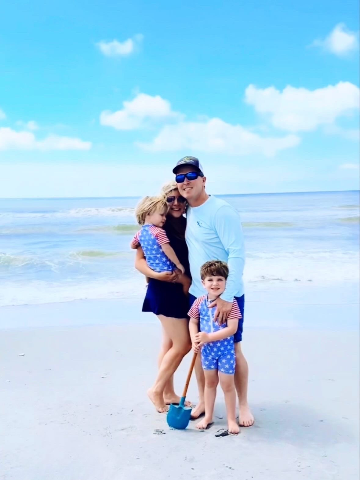 Sea 🌊, Shells 🐚, and Sunshine 🌞 with our little SON☀️shines on  v a c a y  t i m e 🎉 and happy as can be down by the coast!! 🏖️🌊🪸⛵️👣🇺🇸🌾⚓️🏝️🐠🦀 #ʙᴇᴀᴄʜᴅᴀʏs #fourthofjulybeachweek #summervacation #oakislandnc #ourlittlesonshines