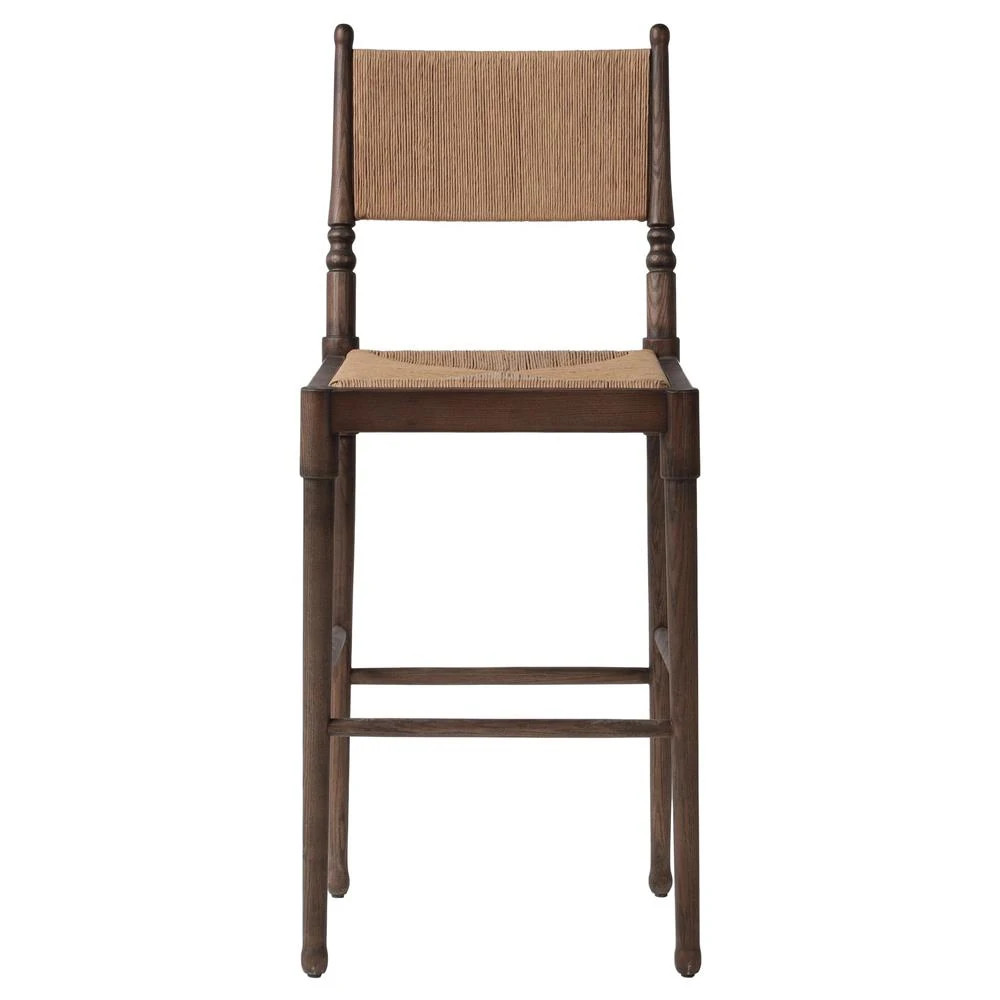 Fayth Antique Walnut Bar Stool | Kathy Kuo Home