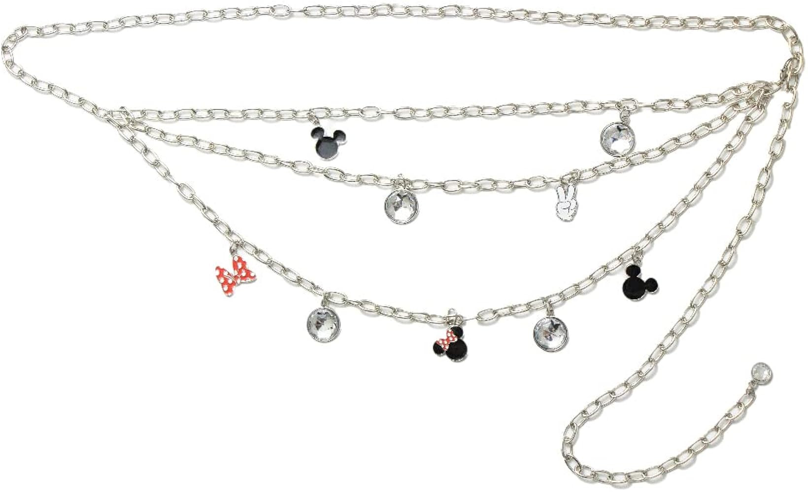 Buckle-Down Disney Belt, Chain Belt, Mickey Mouse and Minnie Mouse Chain Belt with Charms, OSFM (... | Amazon (US)