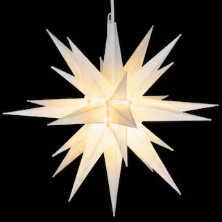 14 in. Illuminated LED White Holiday Moravian Star | The Home Depot