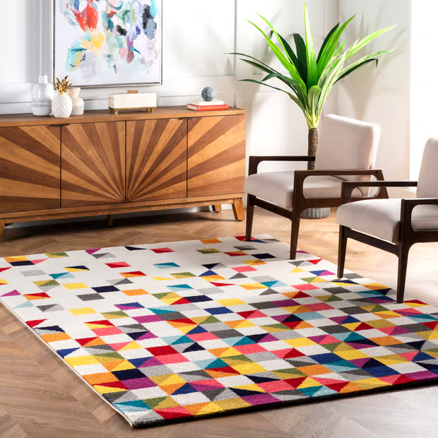 Multi Triangle Mosaic 10' x 14' Area Rug | Rugs USA