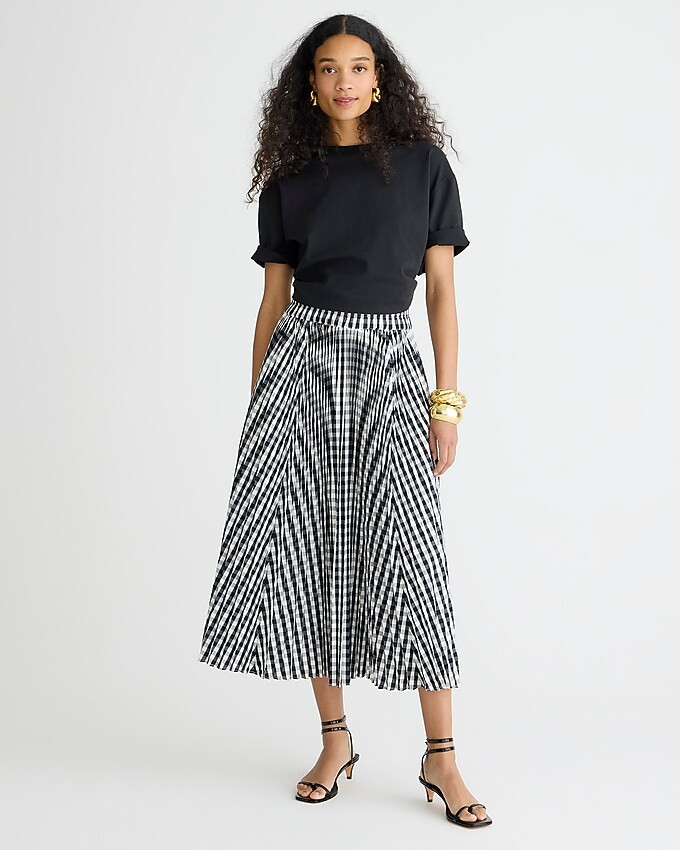 Gwyneth pleated skirt in gingham | J. Crew US