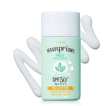 ETUDE HOUSE Sunprise Mild Airy Finish Sun Milk SPF50+ / PA+++ | Sebum-free, Non-Sticky, Long Last... | Amazon (US)