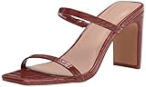 The Drop Women's Avery Square Toe Two Strap High Heeled Sandal, Tortoise Shell, 10 | Amazon (US)