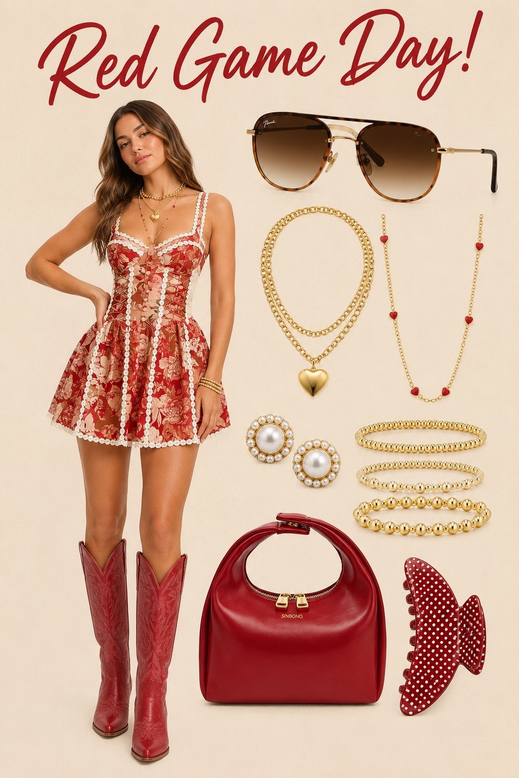 Chic red game day! How cool is this look!! I absolutely look a red boot with this mini dress, too perfect for Bama, Ole Miss, Georgia, Arkansas, and so much more!

#LTKootd