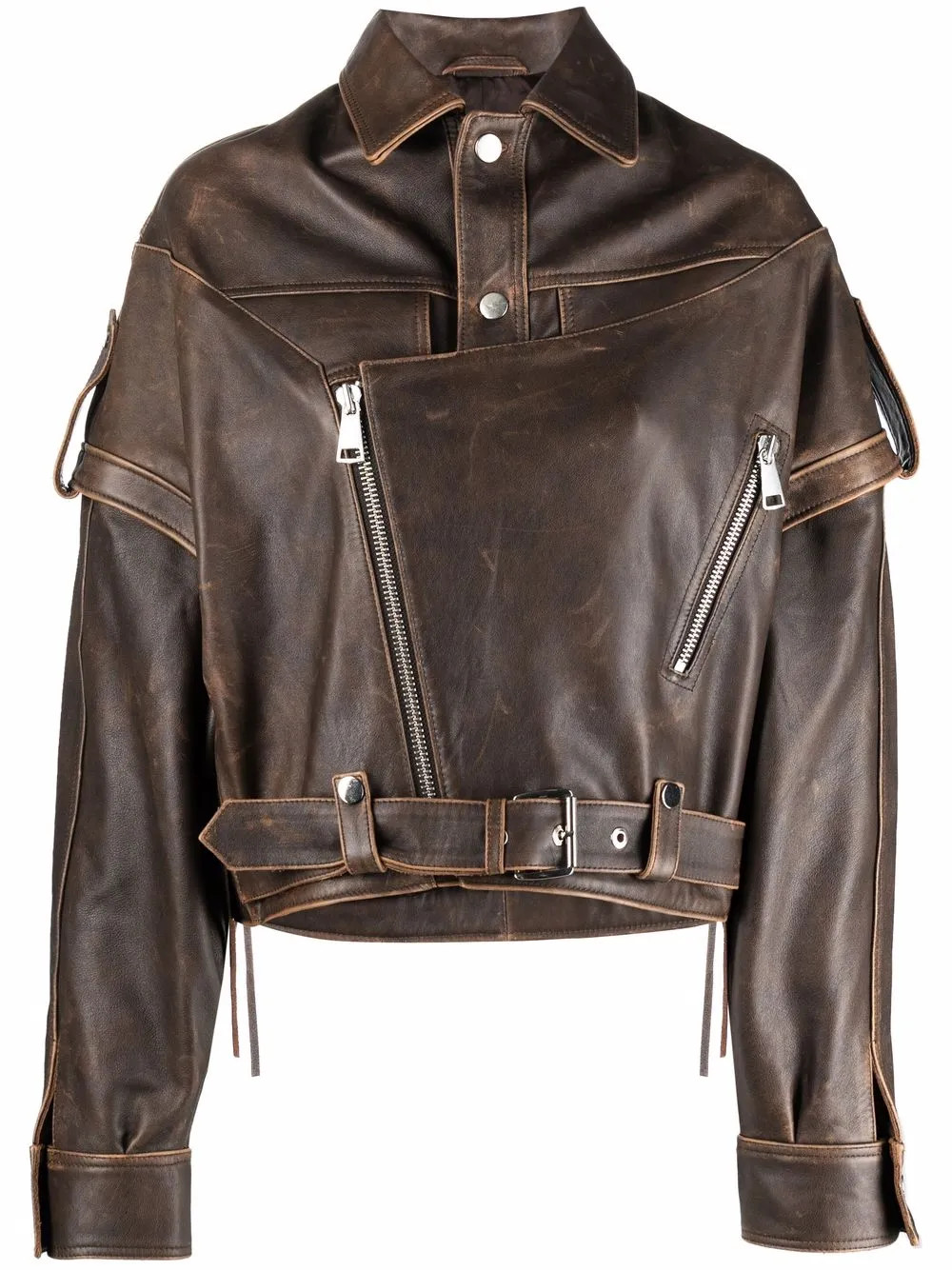 Manokhi Zipped Biker Jacket  - Farfetch | Farfetch Global