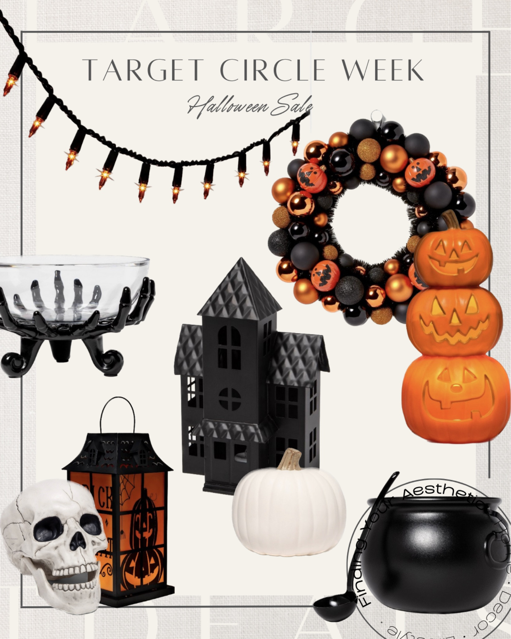 Target circle week Halloween decor sale
- great time to get these seasonal use now pieces before they're gone. 

Target Halloween, Halloween decor, outdoor Halloween, Halloween pumpkin, Halloween wreath, Halloween lights, Halloween hosting, Halloween party, white pumpkins, skull decor, Jack o lantern stack, haunted house, target home, target deals

#LTKhome #LTKHalloween #LTKSeasonal