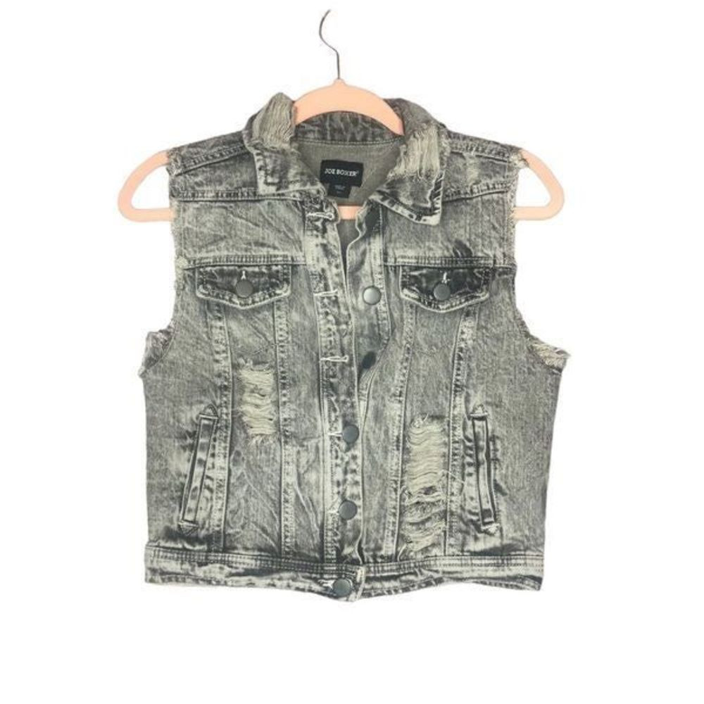 Joe Boxer Distressed Acid Wash Denim Vest | Poshmark