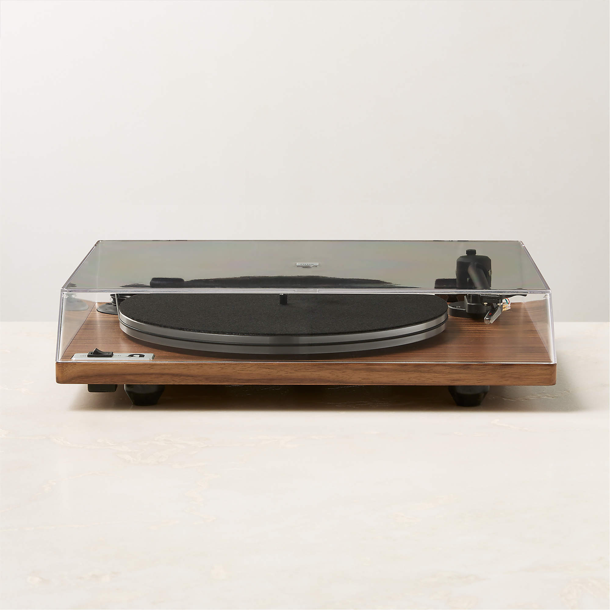 Orbit Plus (Gen 2) Walnut Turntable With Built-In Pre Amp + Reviews | CB2 | CB2