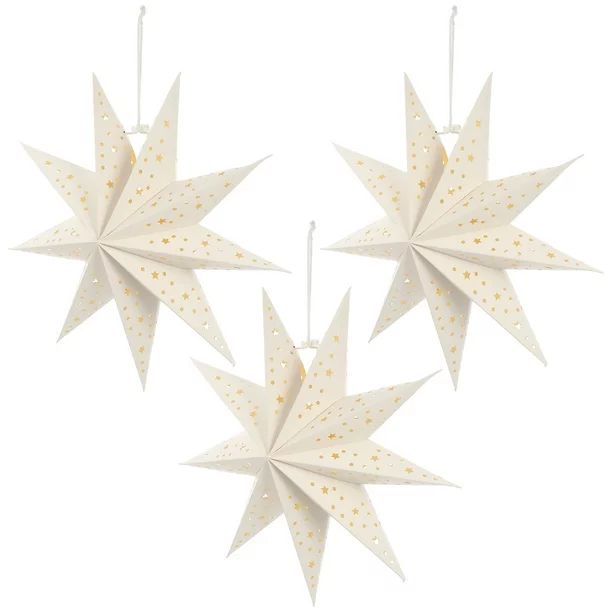 TINKSKY 3pcs Christmas Paper Star Hanging Lampshades Lantern Lamp Covers Decorations | Walmart (US)