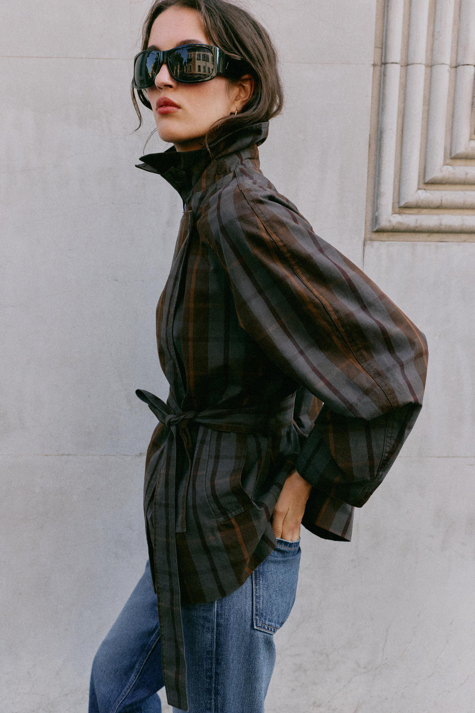 PLAID BELTED TRENCH COAT | Zara US