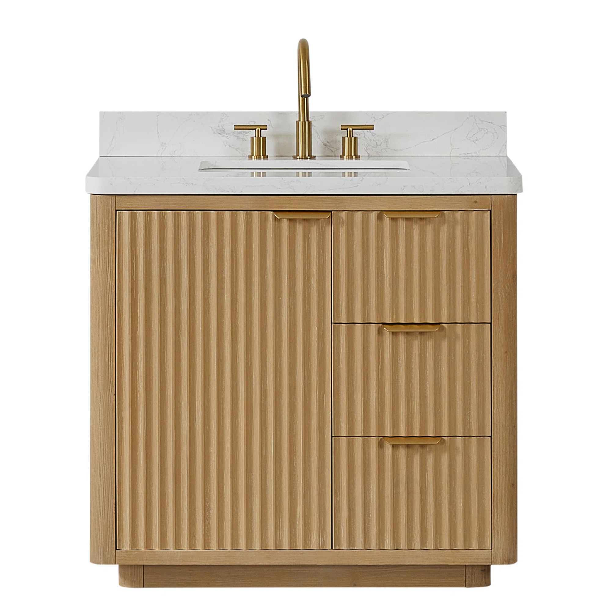 Adela 36'' Single Bathroom Vanity with Cultured Marble Top | Wayfair North America