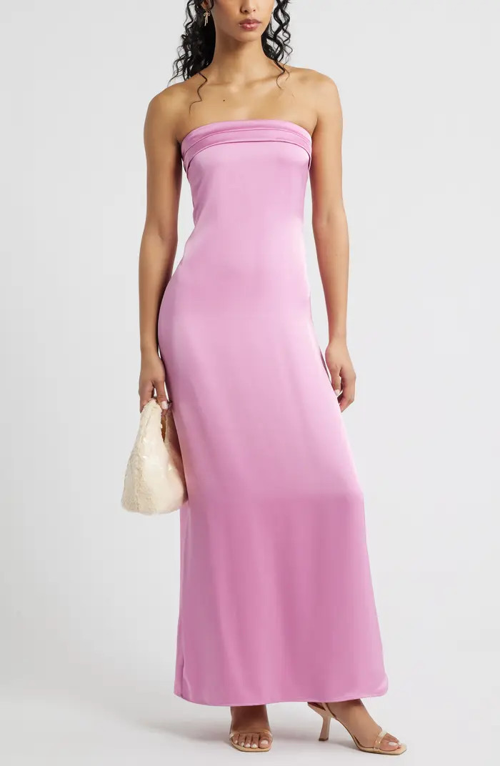 Strapless Satin Gown | Nordstrom