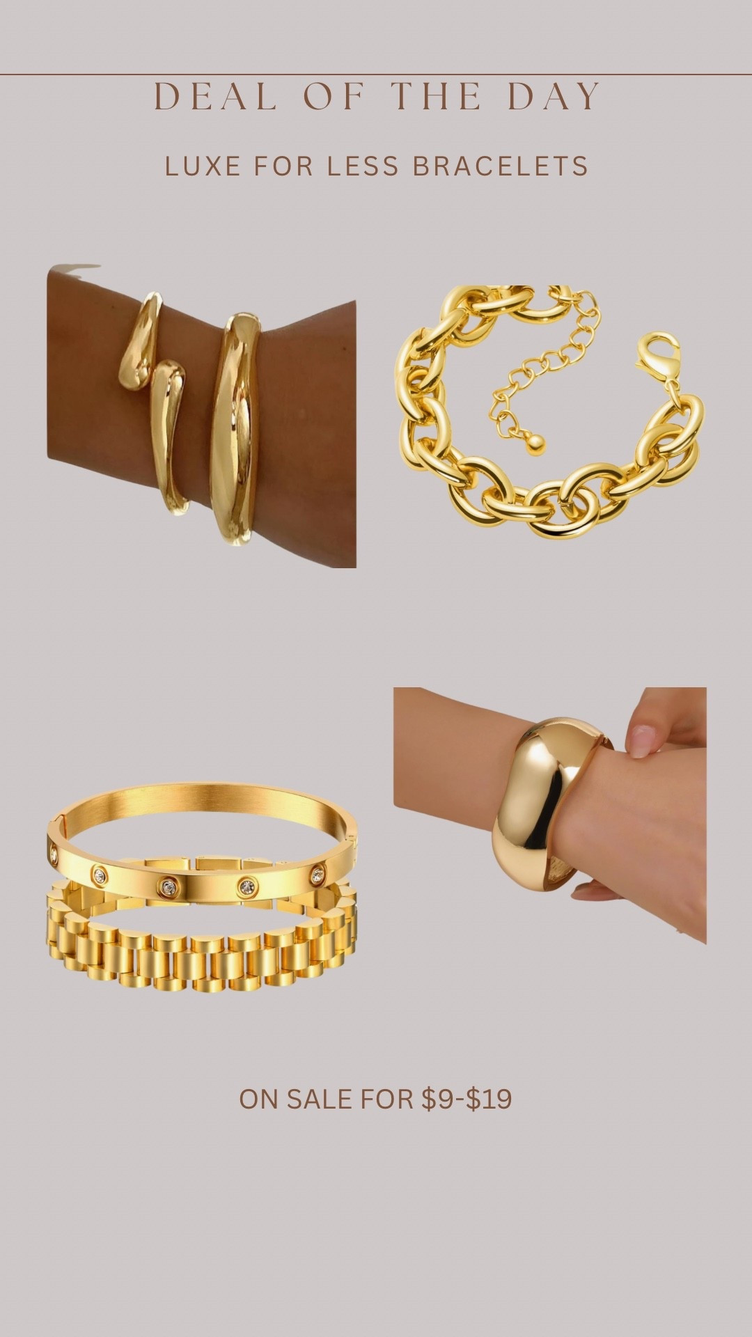 I was looking for some new budget friendly statement jewelry and found these bracelets on sale on Amazon and couldn’t believe how luxe they look!!! Up to 50% off! 

#LTKStyleTip #LTKSaleAlert #LTKBeauty