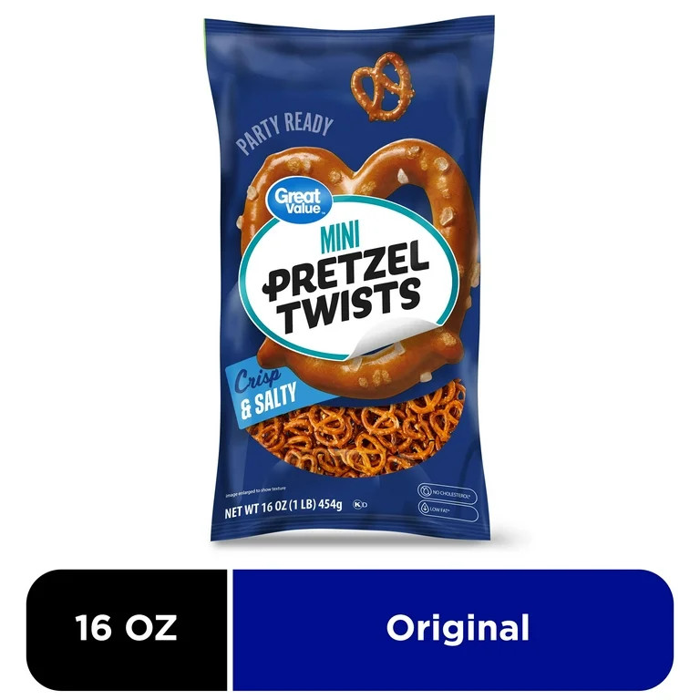 Great Value Crisp and Salty Mini Pretzel Twists, 16 oz | Walmart (US)